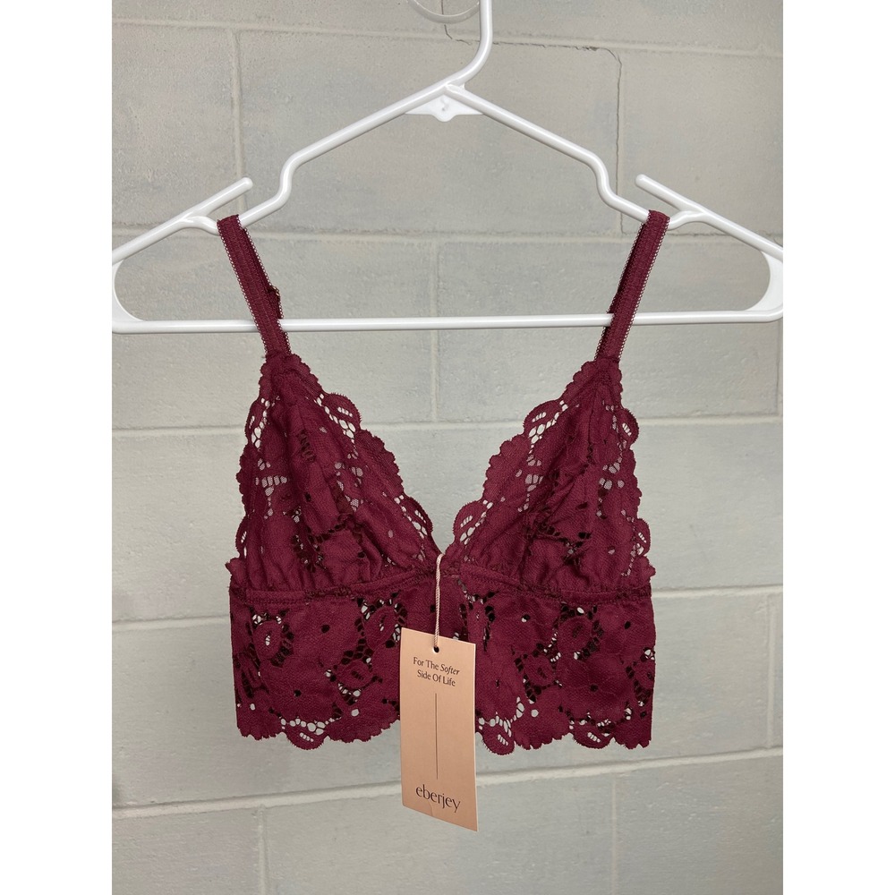 NWT Eberjey Naya Lace Bralette Classic Longline Mulberry Size XS B1912L